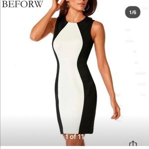 Mini dress black and white new without tag